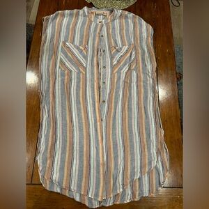 Preowned Anthropologie Holding Horses Sleeveless Linen Top Size L